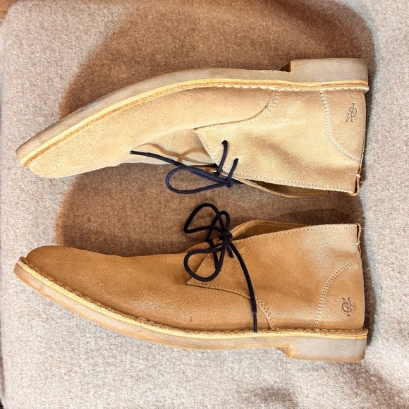 MARC O’POLO Sz 43 Men's Light Tan Suede Desert Lace Up Rubber Sole Boots - Picture 5 of 10